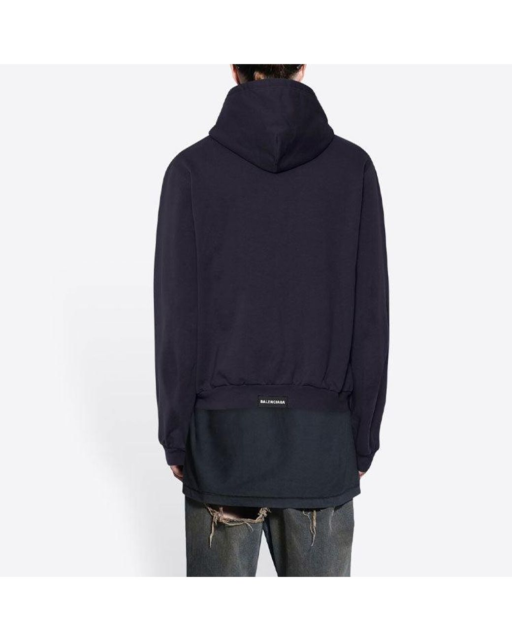 Balenciaga Blue Tab Worn-Out Zip-Up Hoodie for men
