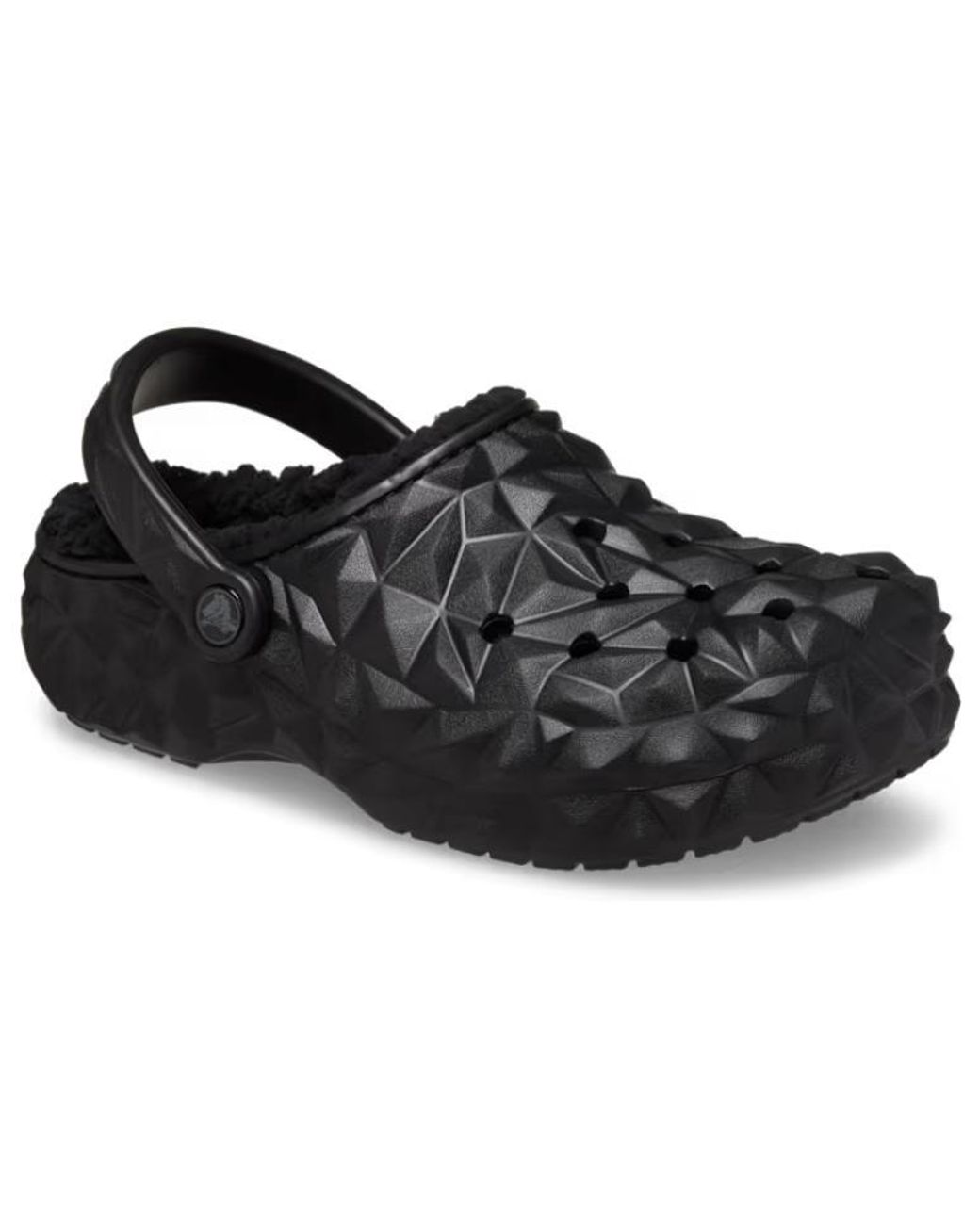 CROCSTM Black (Wmns) Classic Clog Lined Geometric Shoes