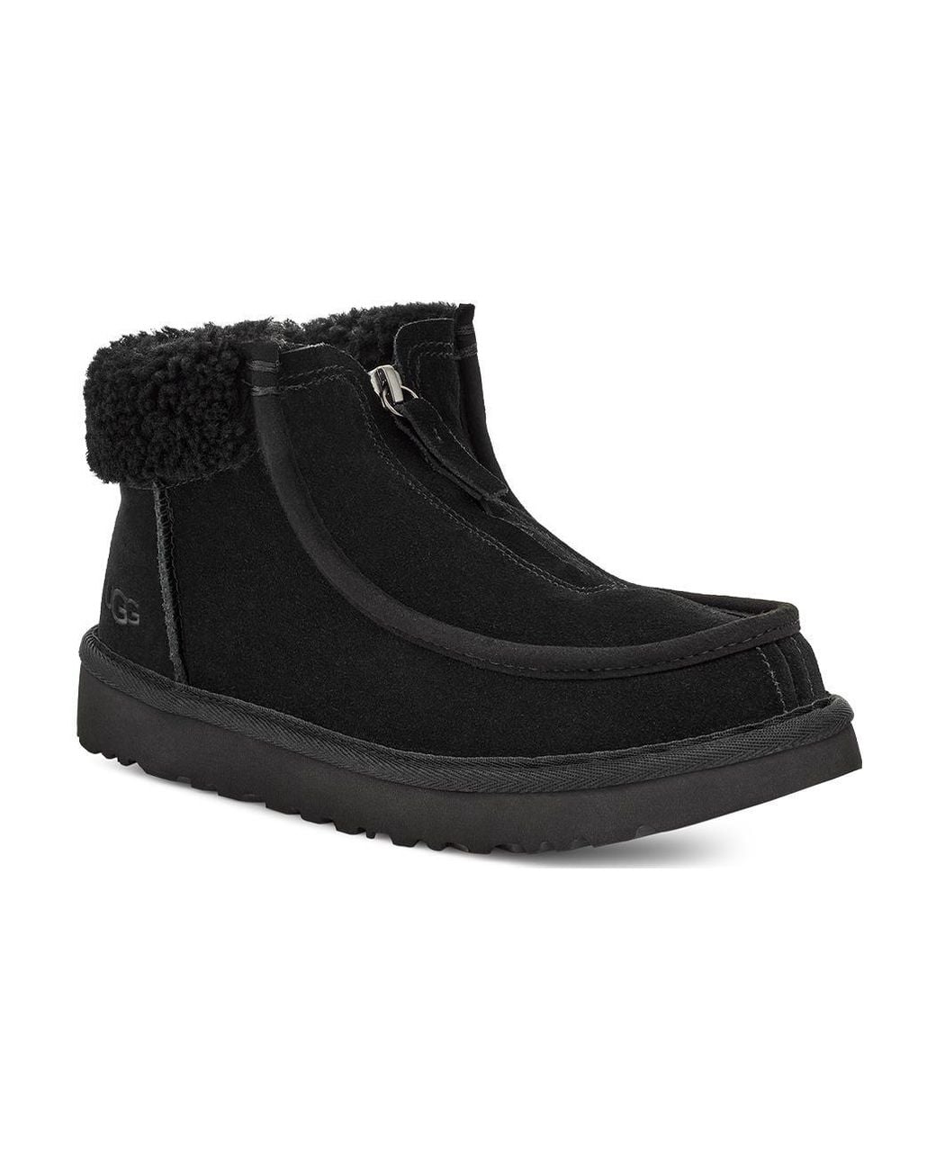 Ugg Black (Wmns) Funkarra Suede Fur Collar Zip
