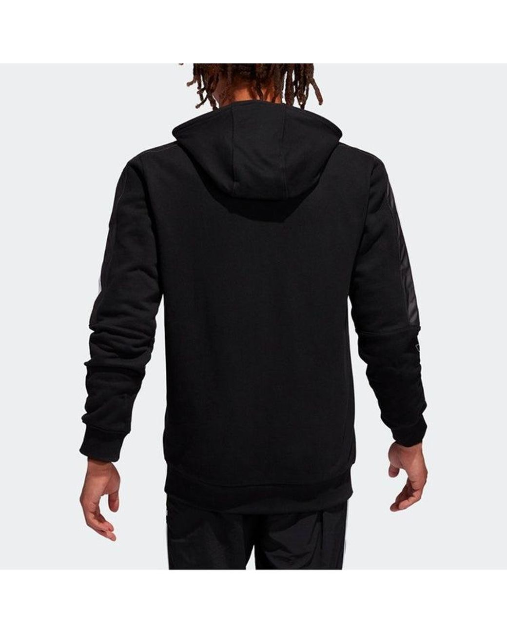 Adidas Black Originals Logo Printing Casual Hooded Jacket for men