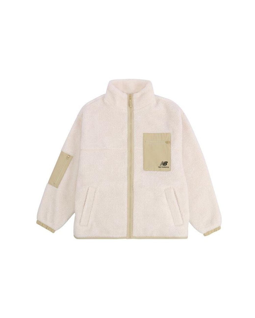 New Balance Natural (Wmns) Splicing Retro Stand Collar Knit Lamb's Wool Short Jacket