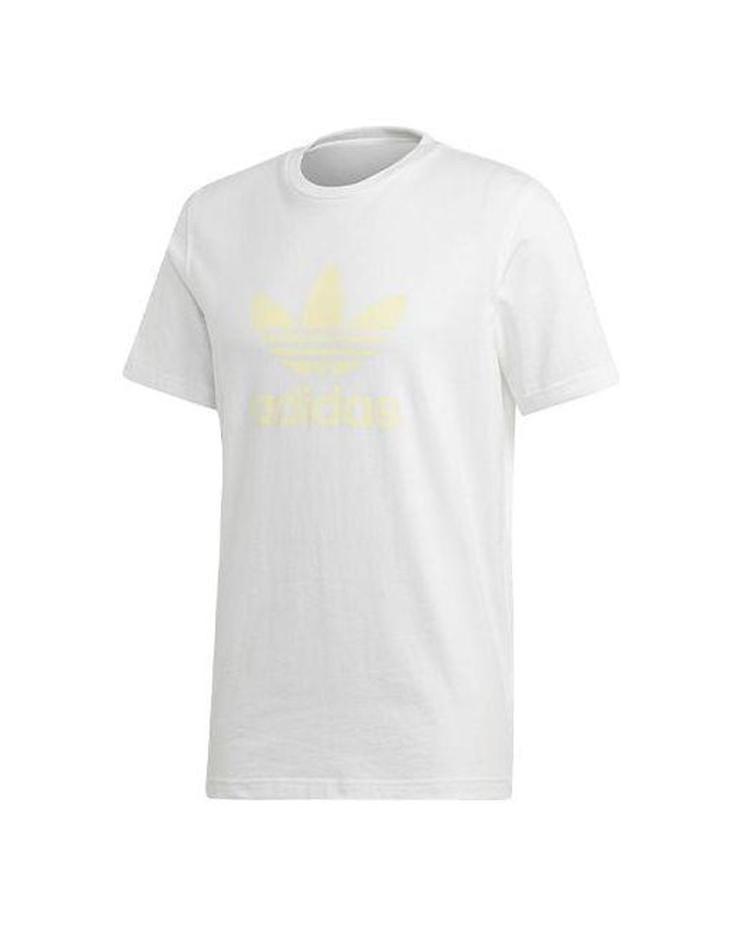 Adidas White Originals Chest Logo Printing Sports Short Sleeve for men
