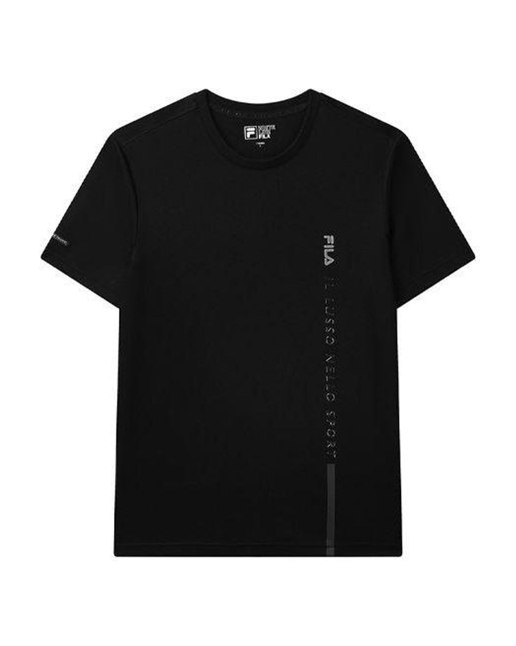 Fila Black Letter Logo Loose Crewneck Short Sleeve for men