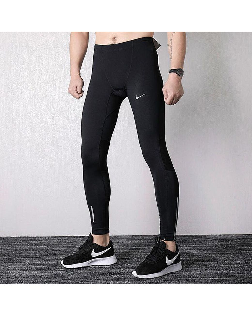 Nike Black Pro Sports Running Training Slim Fit Gym Pants for men
