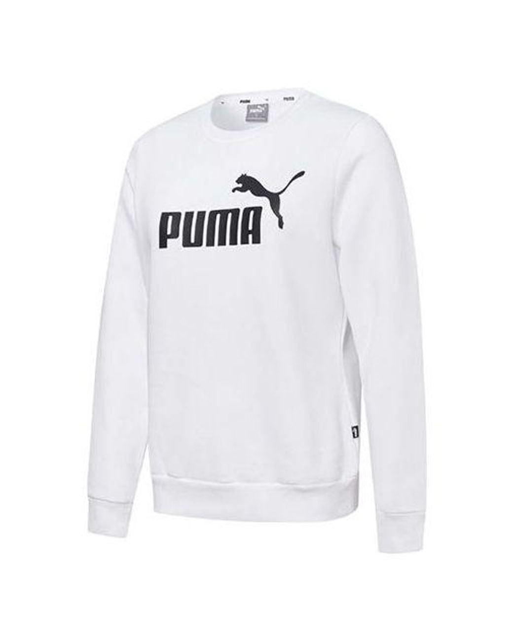PUMA White (Wmns) Essential Logo Fleece Crew Neck Sweater