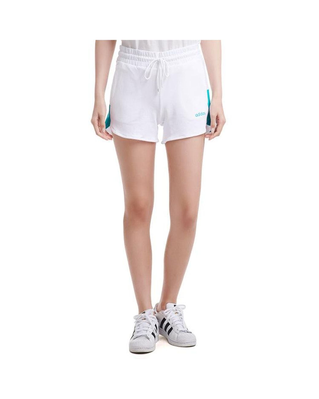 Adidas White (Wmns) Neo Side Logo Drawstring Sports Shorts