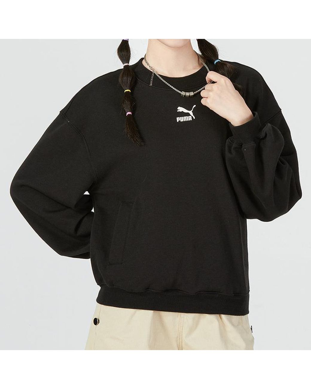 PUMA Black (Wmns) Graphic Sweatshirt