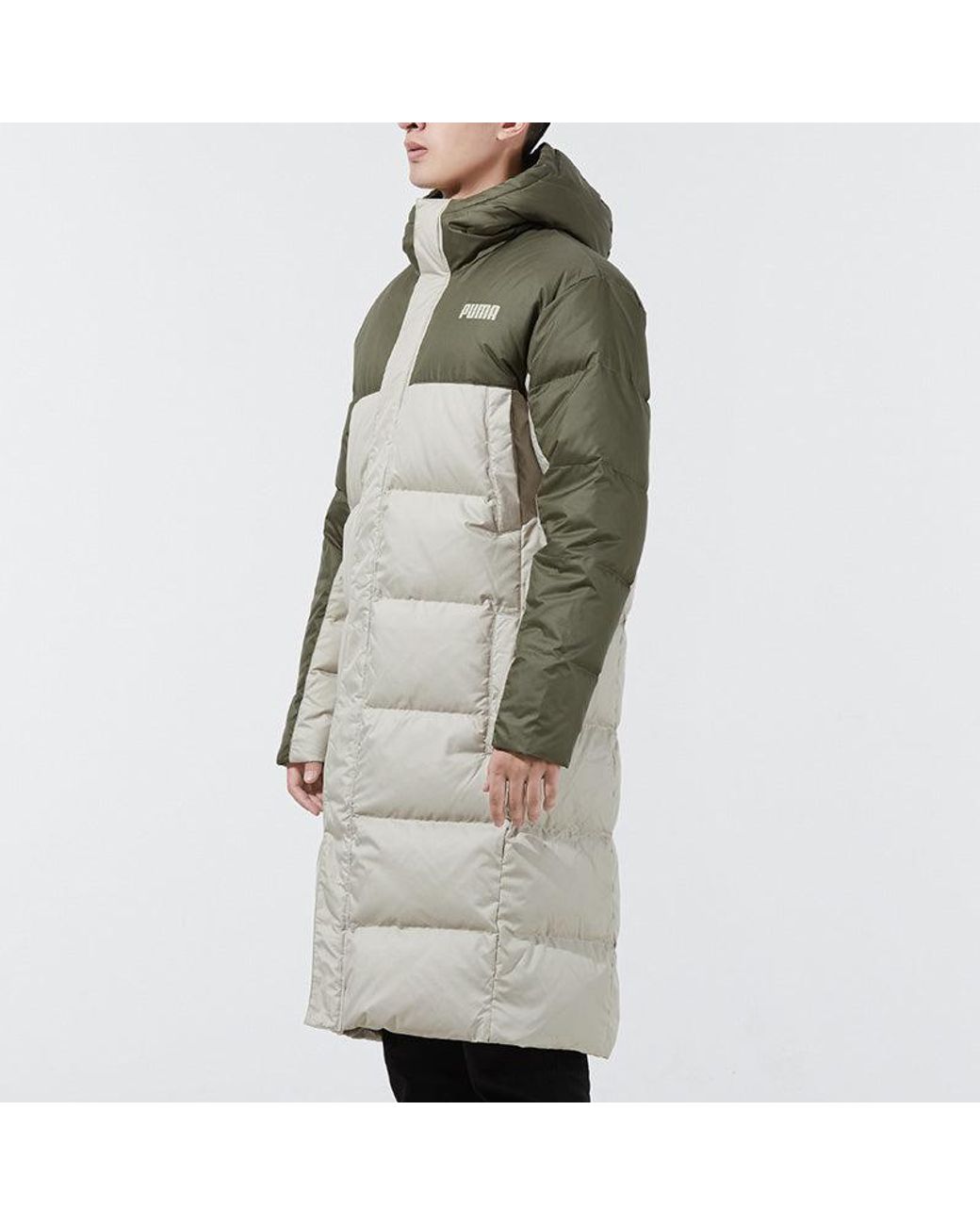 PUMA Gray Puffer Coat Jacket for men