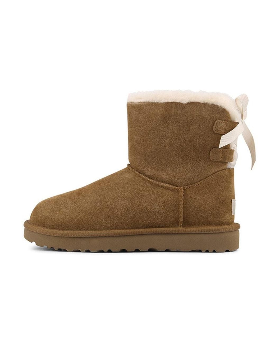 Ugg Brown (Wmns) Mini Continuity Bow Fleece Lined
