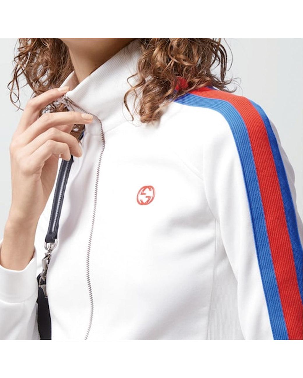 Gucci Blue (Wmns) Technical Jersey Zip Jacket With Web 'Off'