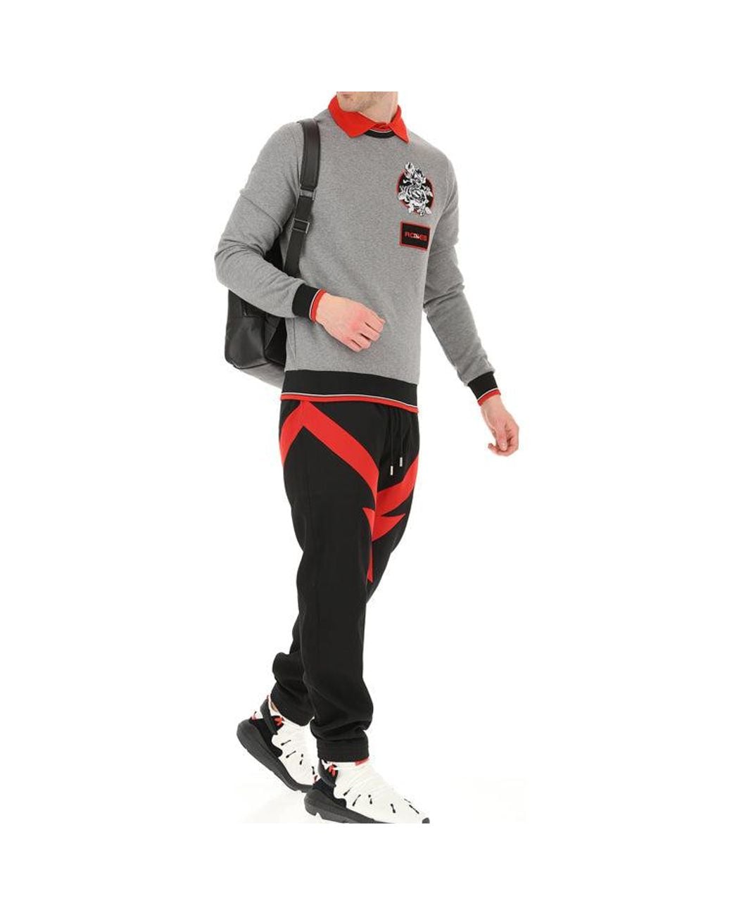 Dior Gray Rose Embroidered Cotton Crewneck Pullover For for men