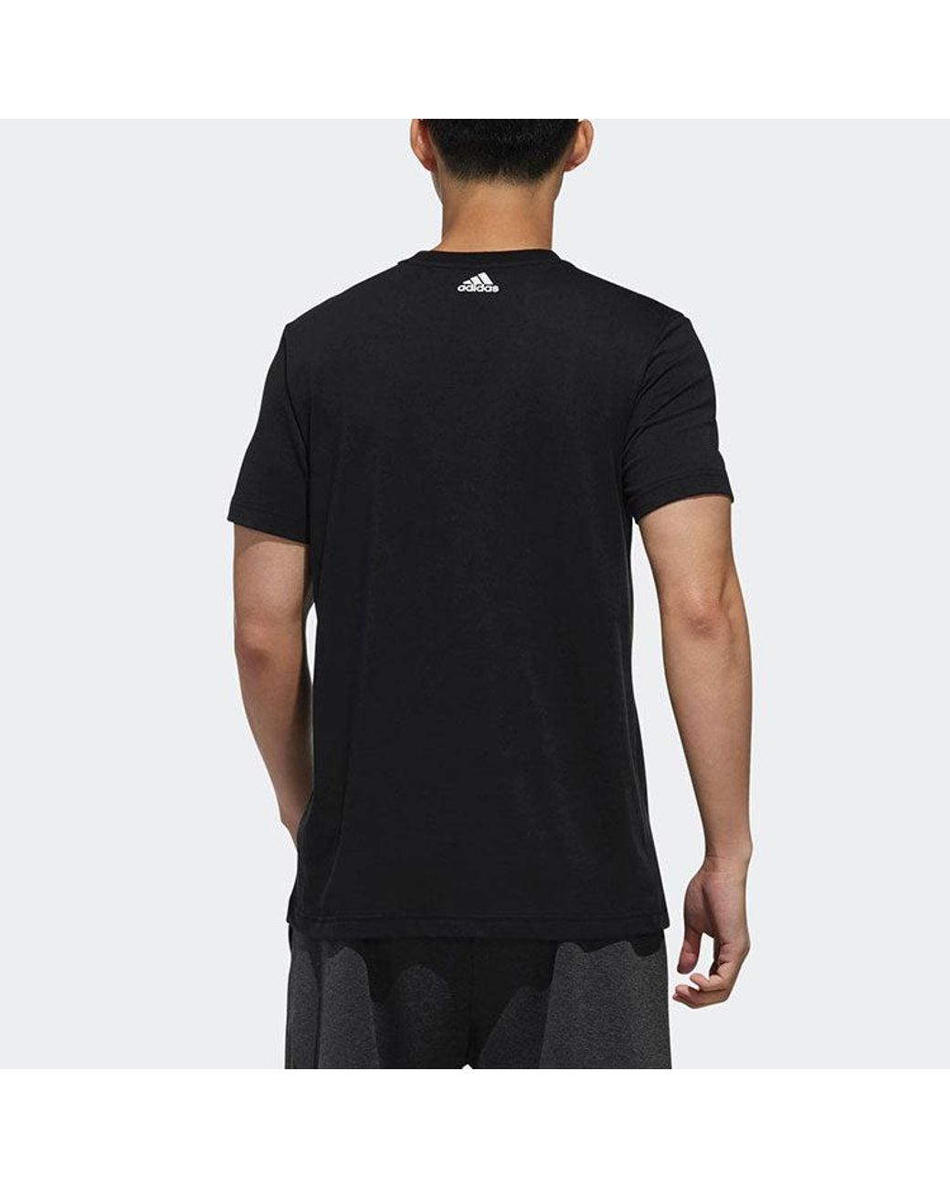 Adidas Black Kc Graphic Casual Printing City Round Neck Short Sleeve for men