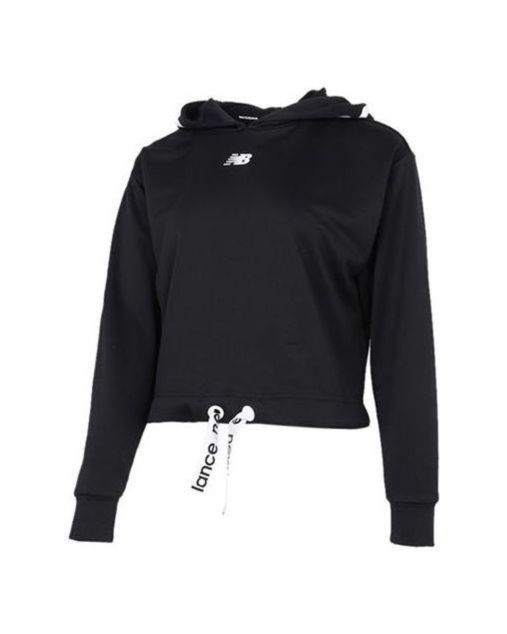 New Balance Black (Wmns) Relentless Logo Crop Hoodie