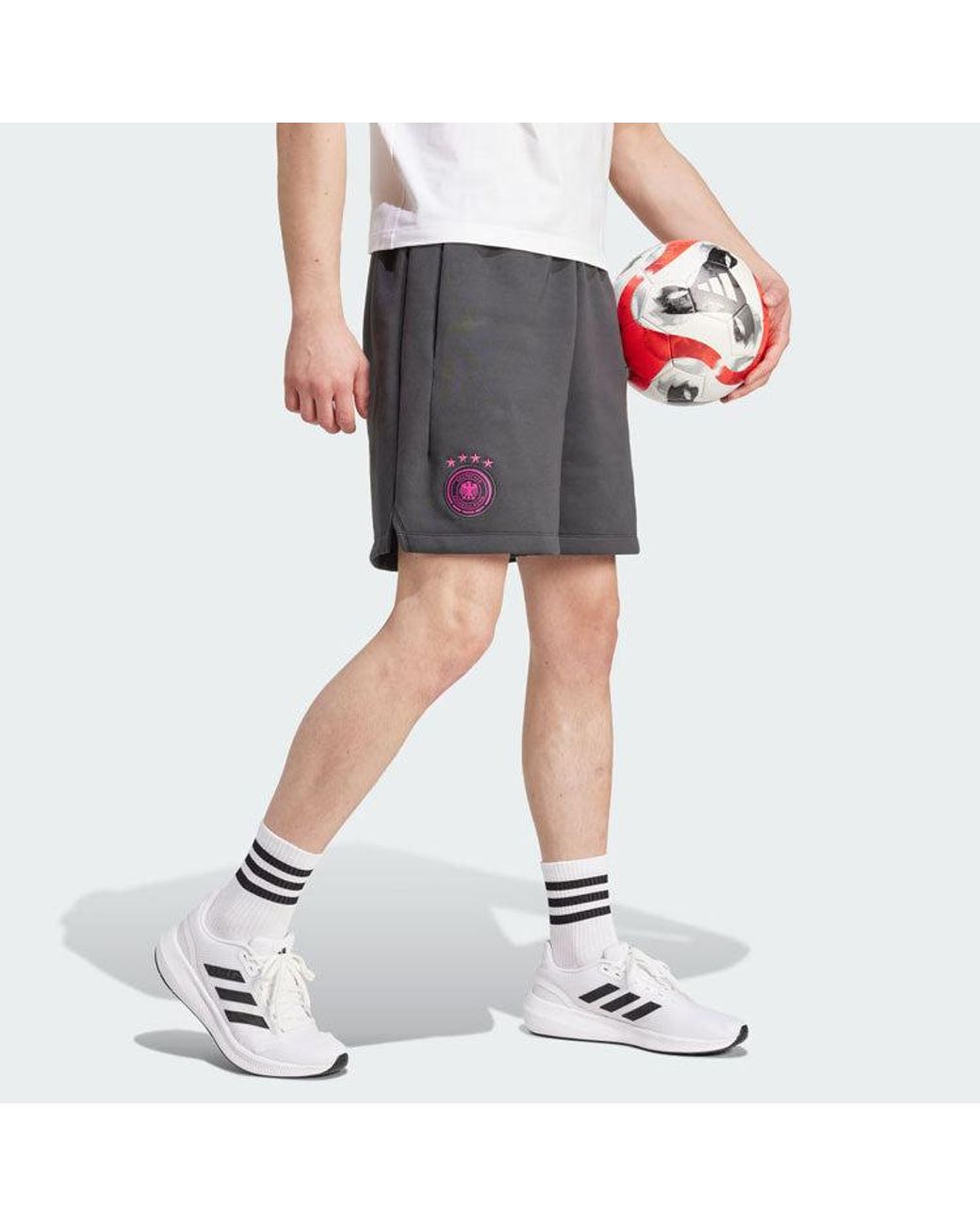 Adidas Gray Germany Travel Shorts Asia Sizing 'Carbon' for men