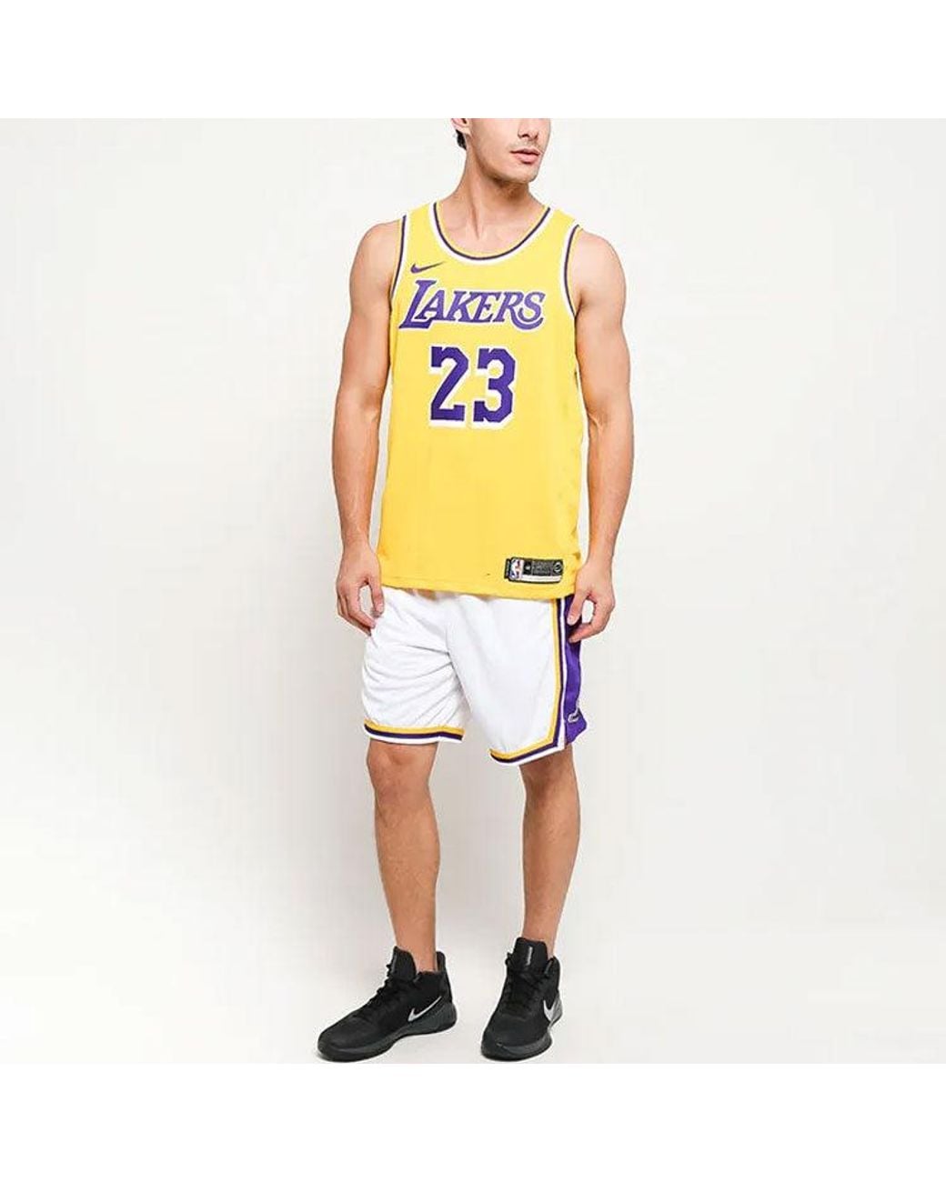 Nike Blue Nba Association Edition Sw Fan Edition Lakers Basketball Shorts for men