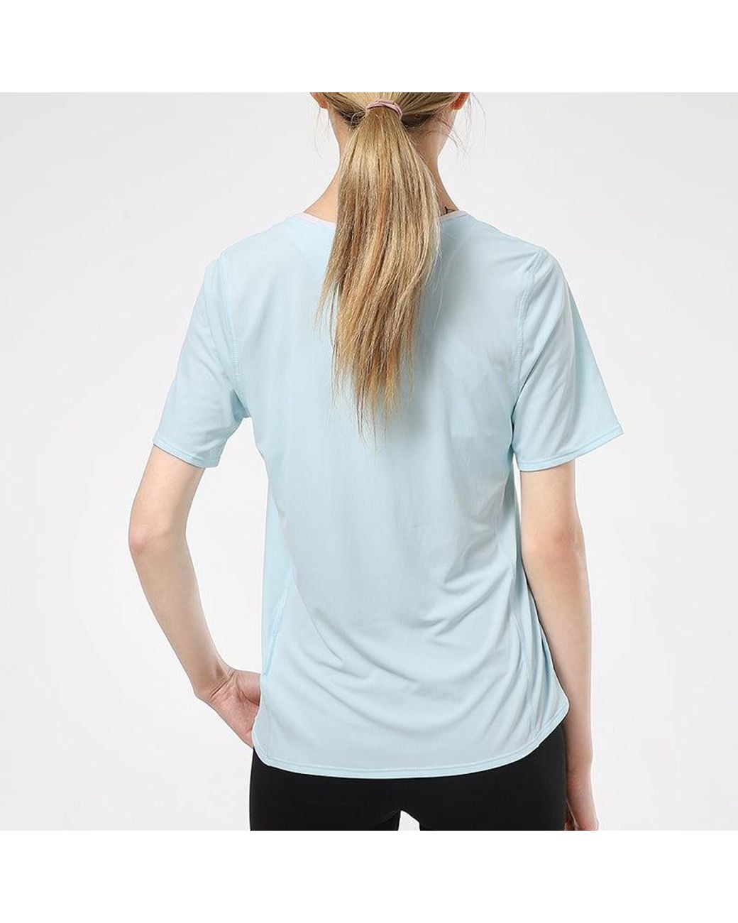 Nike Blue (Wmns) Dri-Fit Training Sports Quick Dry Short Sleeve