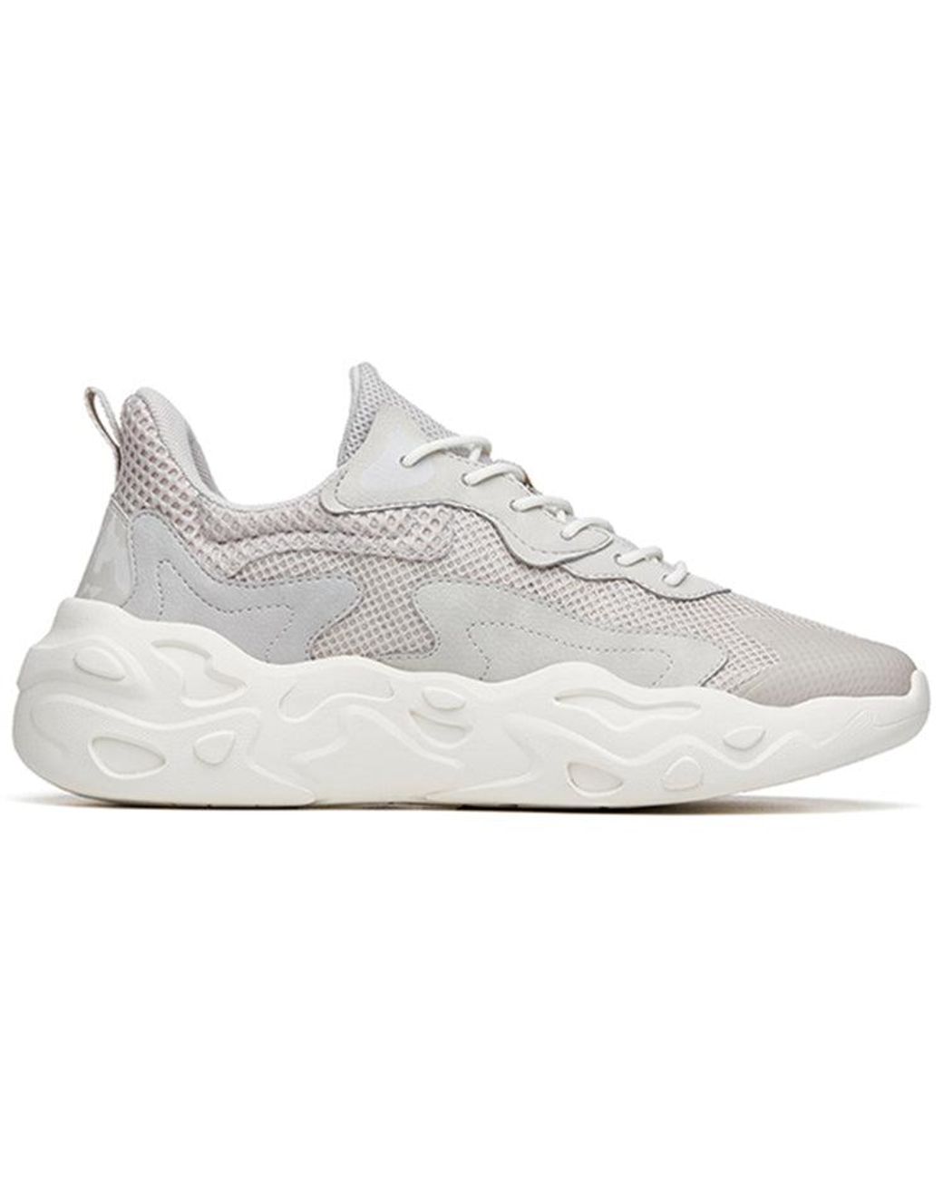 Anta White 'Pojian Comfort Breathable Low-Top Sneakers' for men