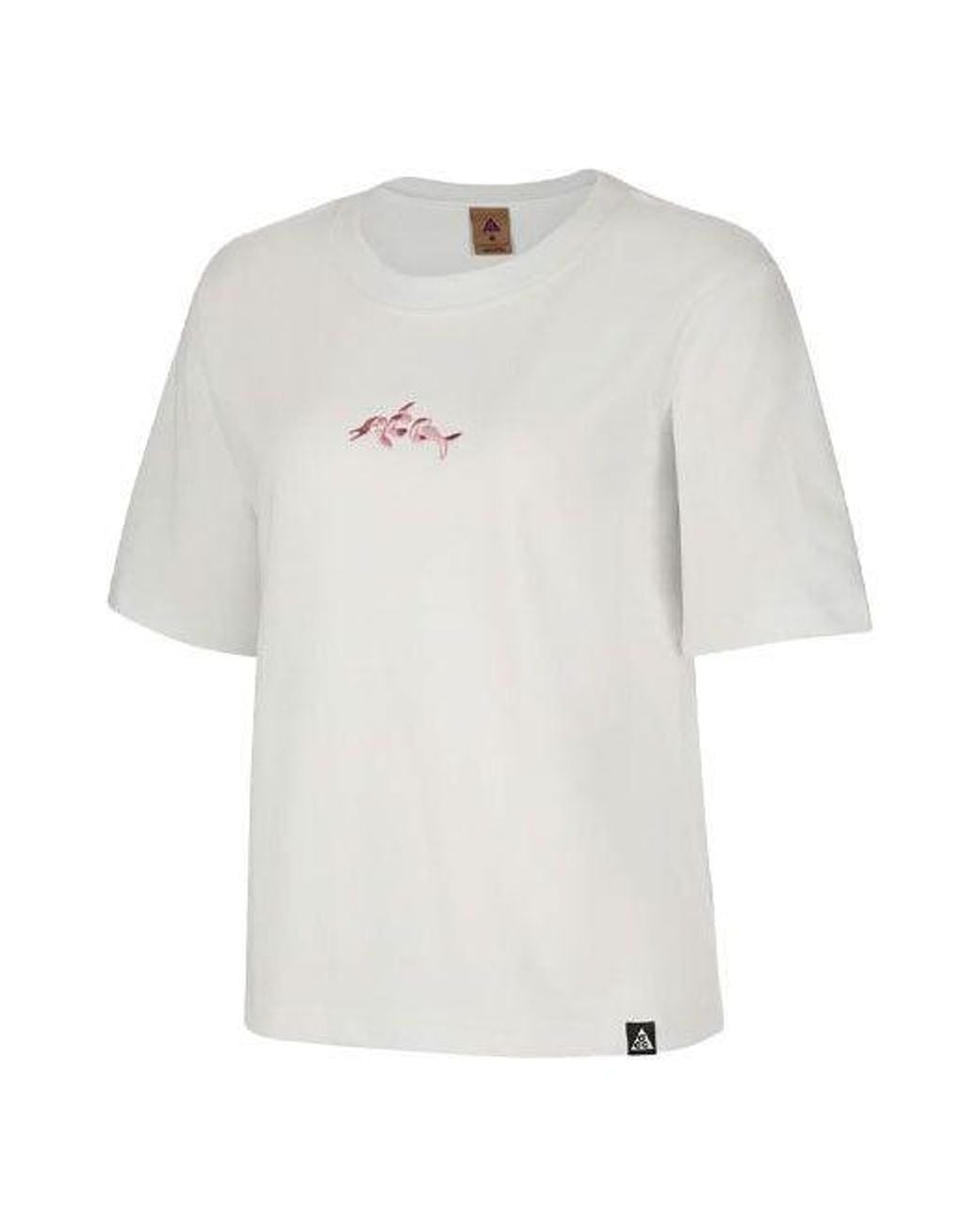 Nike White (Wmns) Acg Dolphin Printing Sports Round Neck Short Sleeve