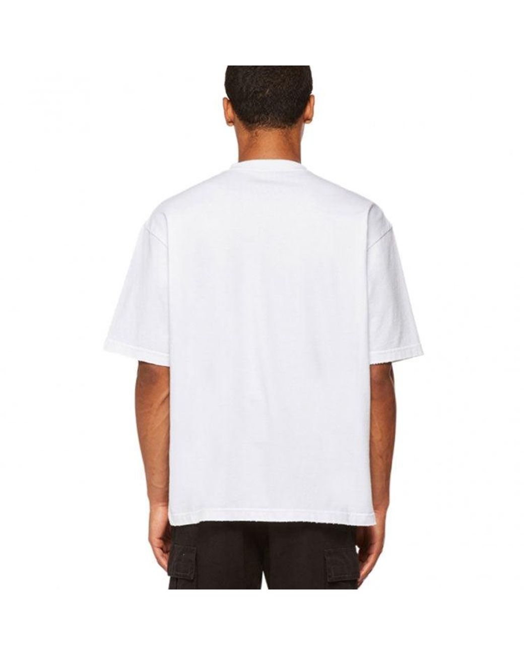Balenciaga White Script Logo T-Shirt for men