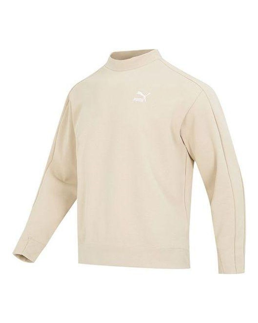 PUMA White T7 Mock Neck Crew Dk for men