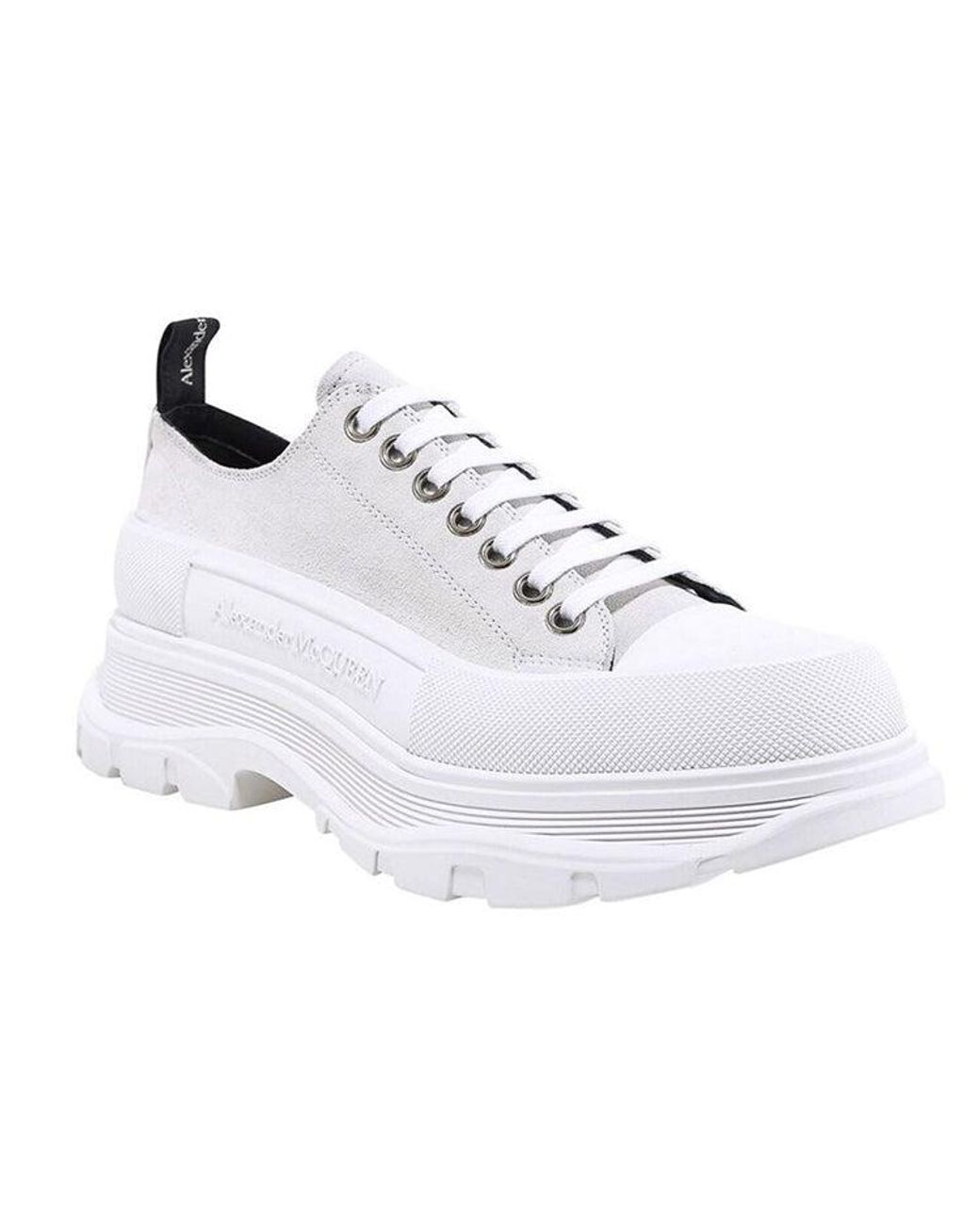 McQueen White Tread Slick Lace-Up for men