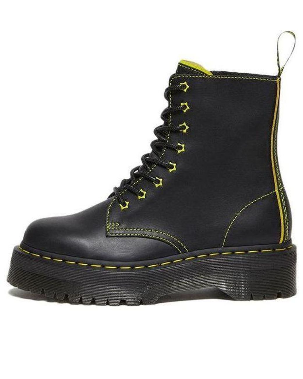 Dr. Martens Black Jadon Ii Boot Neon Star Leather Platforms