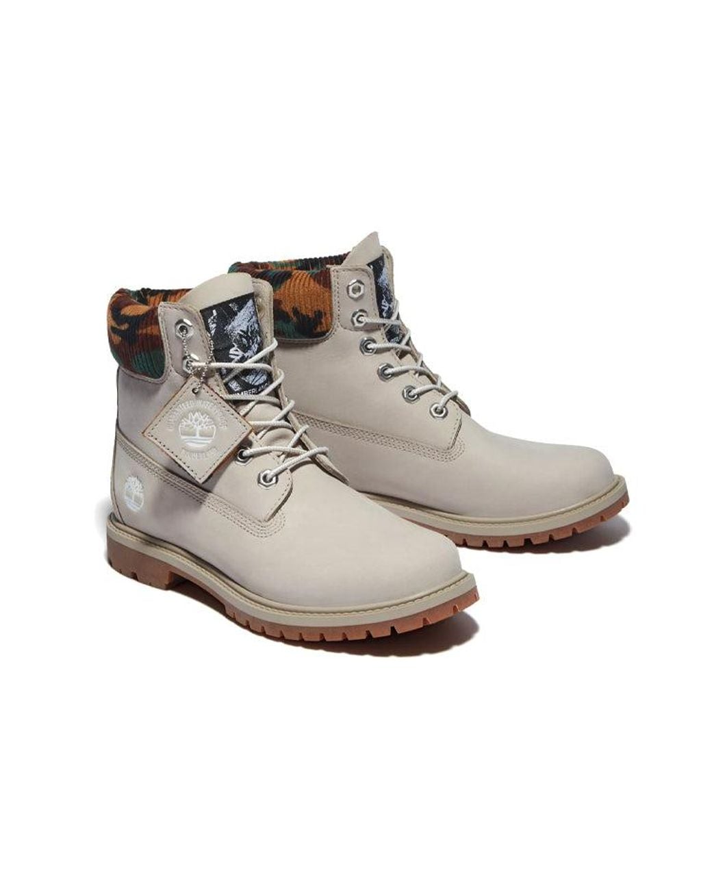 Timberland Gray (Wmns) Heritage Inch Waterproof Boots Nubuck With Camo'