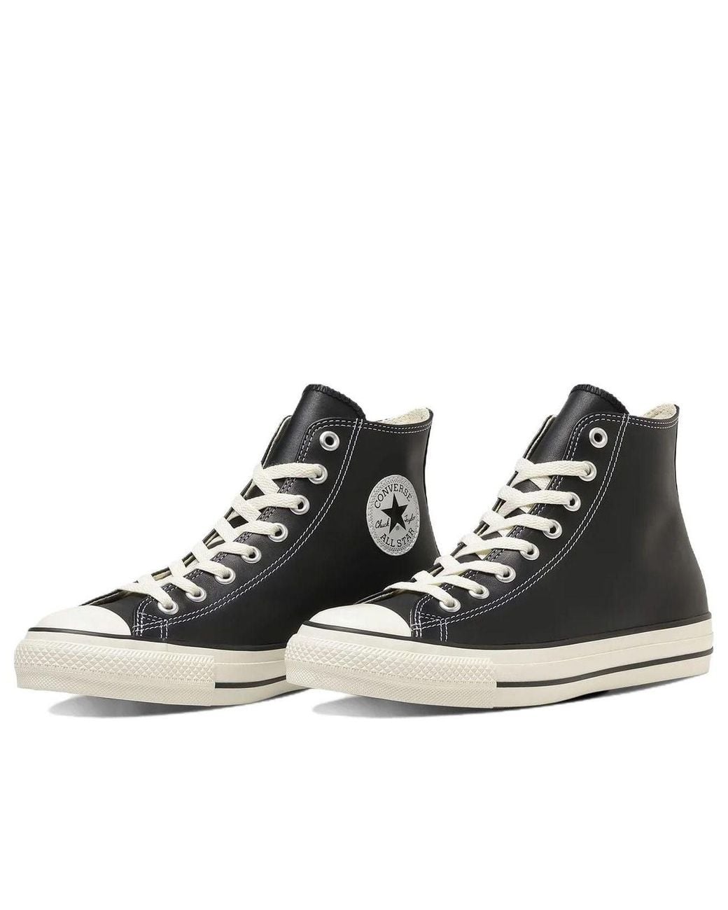 Converse Black Leather All Star Hi for men