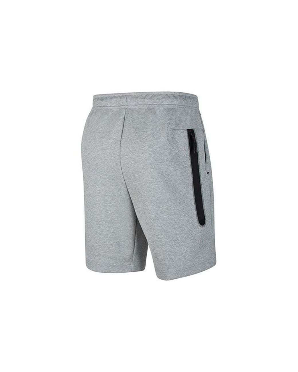 Nike Gray Sportswear Tech Fleece Athleisure Casual Sports Knit Breathable Shorts for men