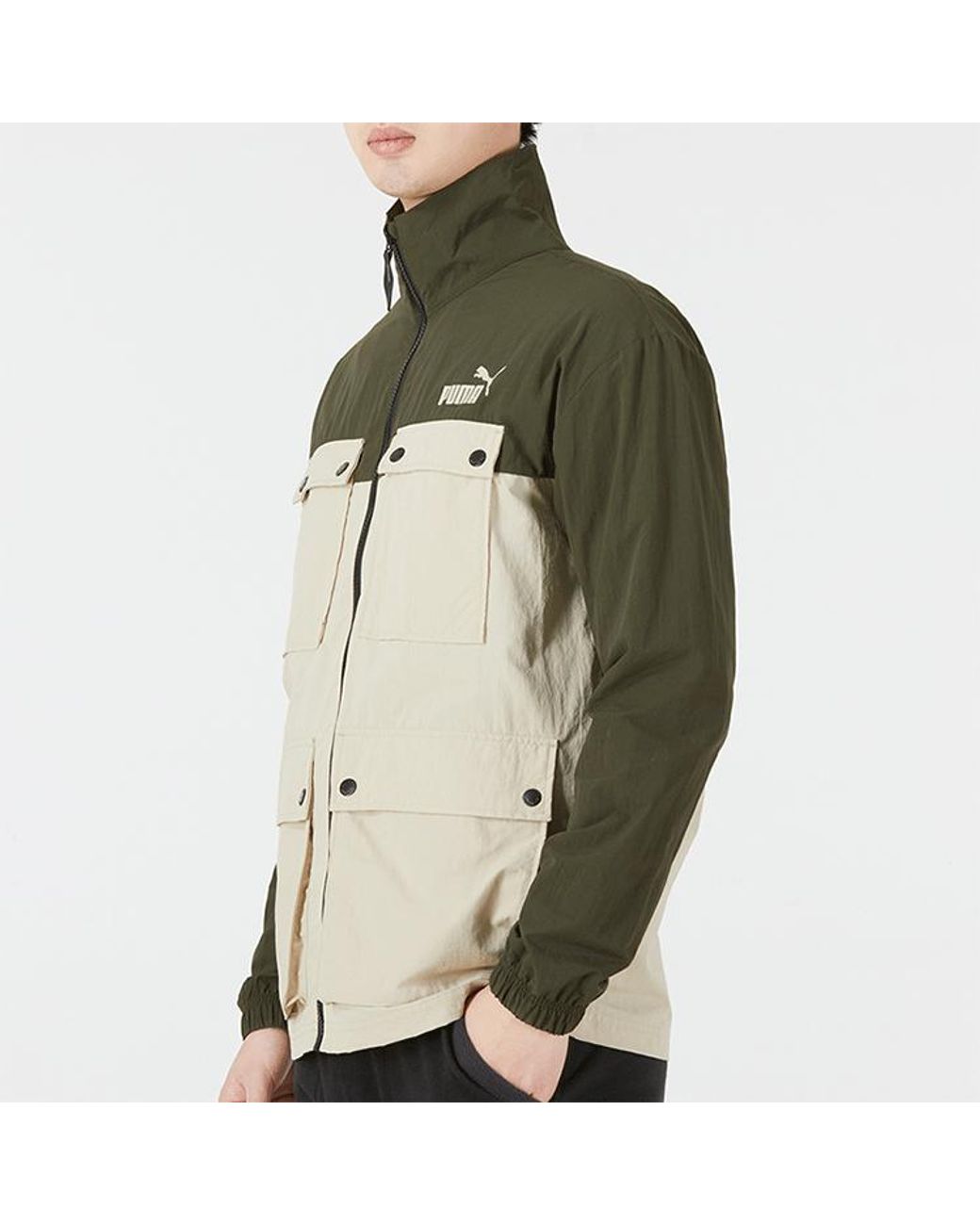 PUMA Green Windbreaker Jacket for men