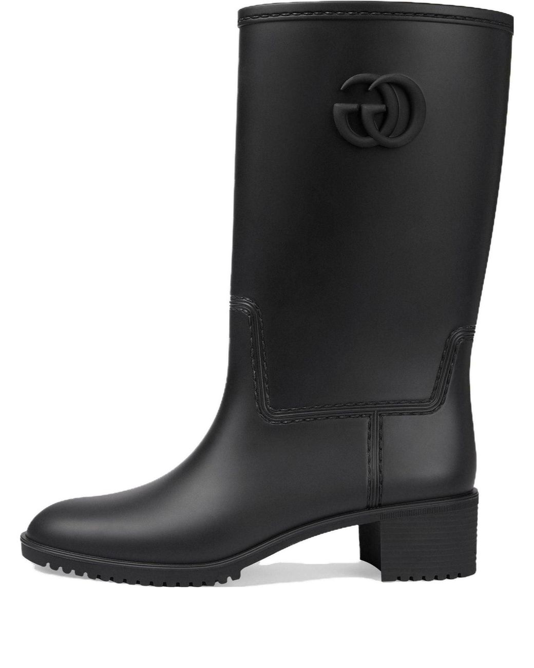 Gucci Black Rubber Rain Boots