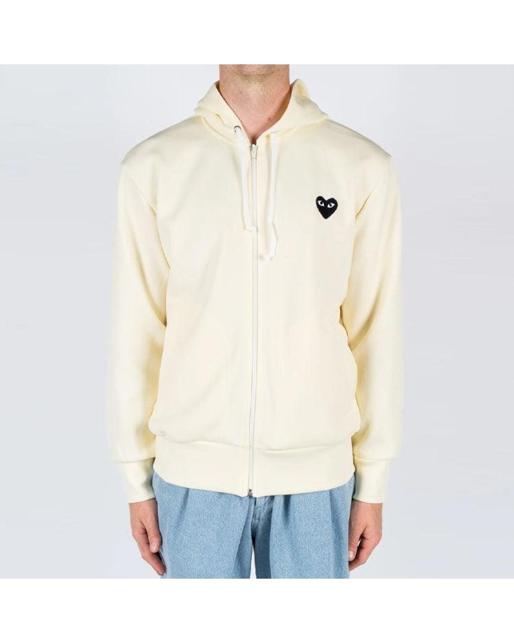COMME DES GARÇONS PLAY White C Zip Hoodie Big Heart for men