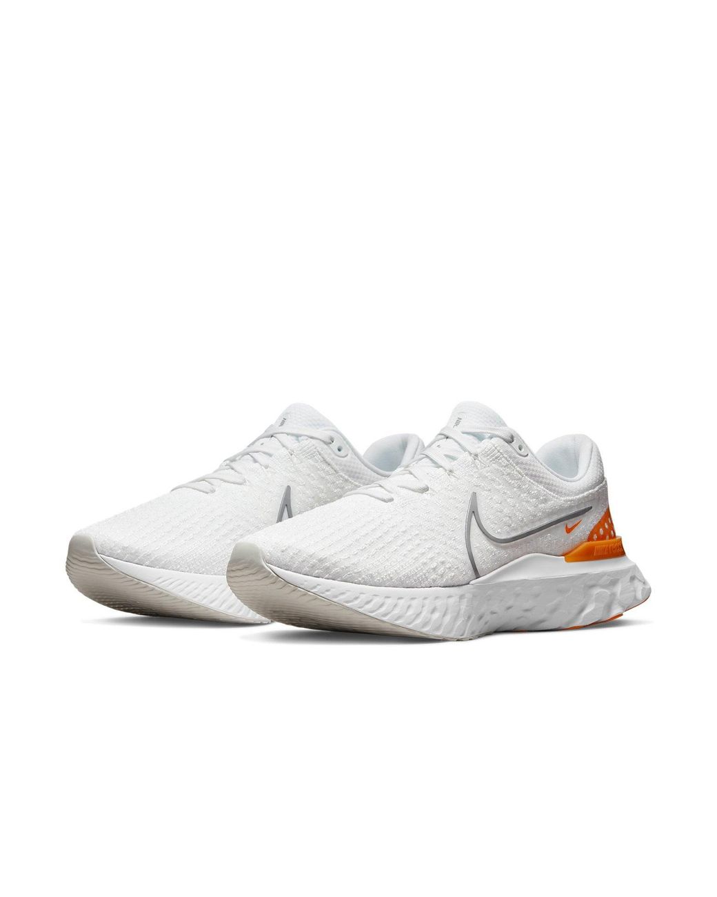 Nike White React Infinity Run Flyknit 3 Road Running Shoes for men
