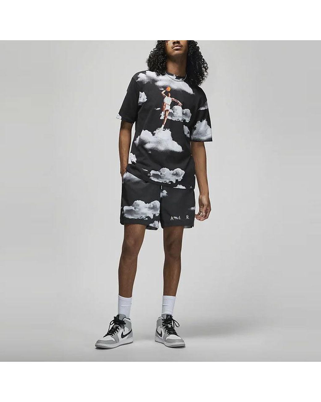Nike Black Casual Printing Round Neck Pullover Short Sleeve T-Shirt for men