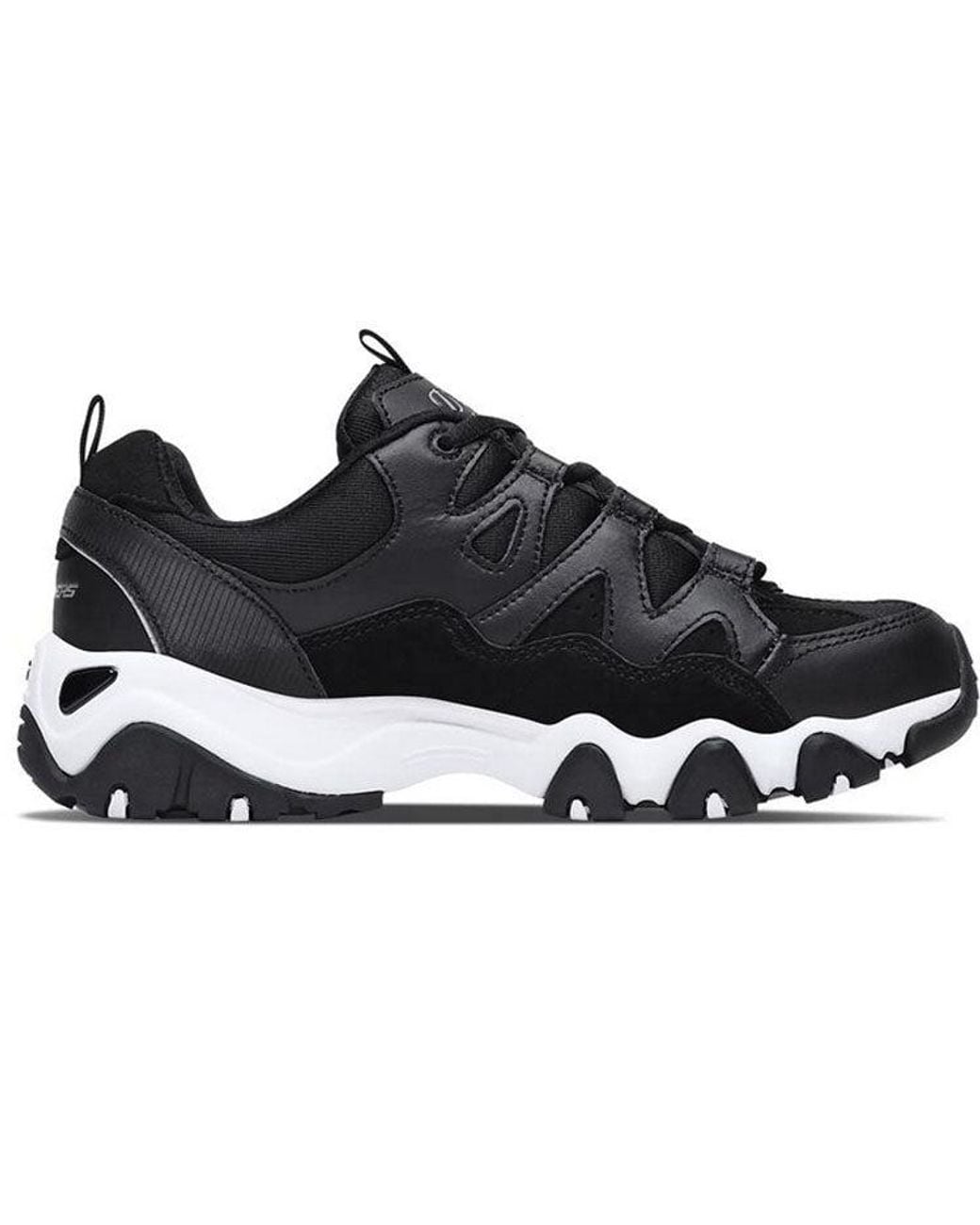 Skechers Black (Wmns) D'Lites 2.0 Low-Top Running Shoes