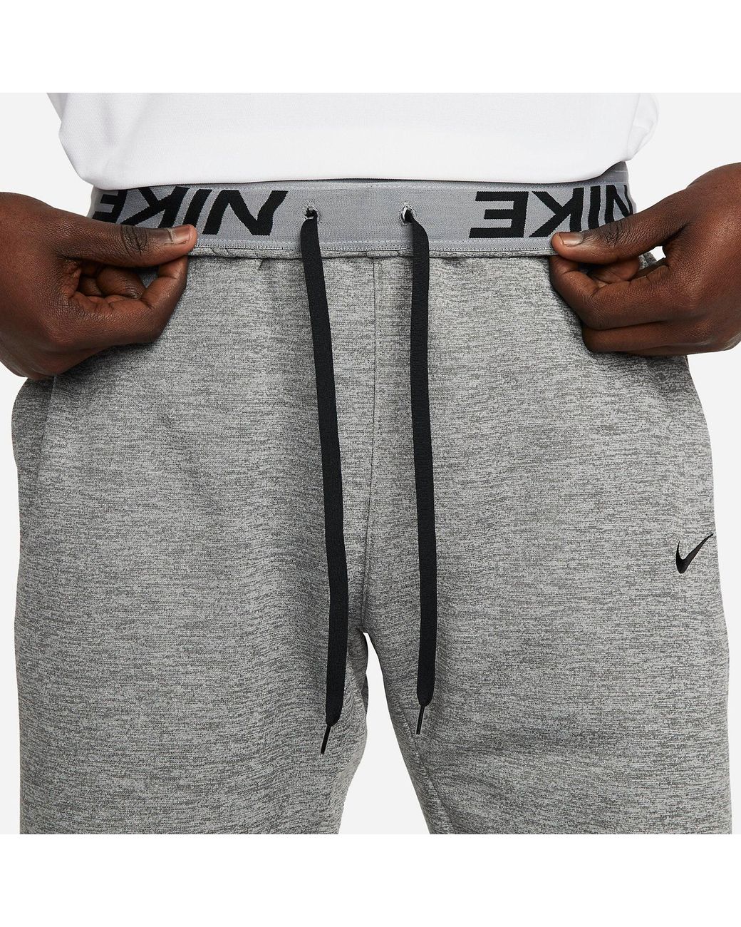 Nike Gray Therma-Fit Open Hem Fitness Pants for men