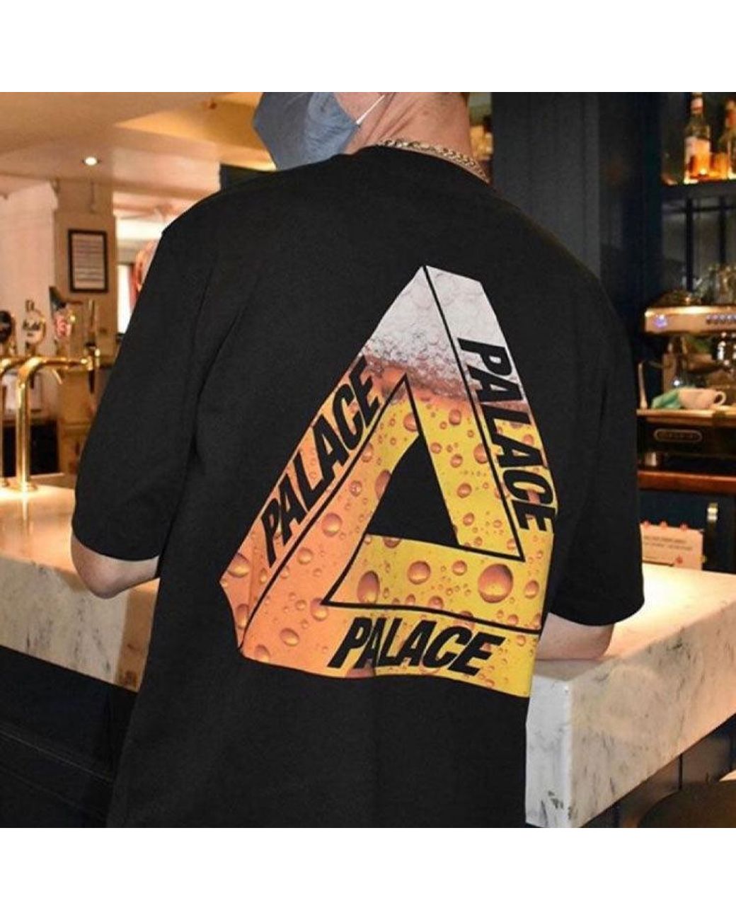 Palace Black Tri-Lager Tee Triangle Logo Printing Short Sleeve