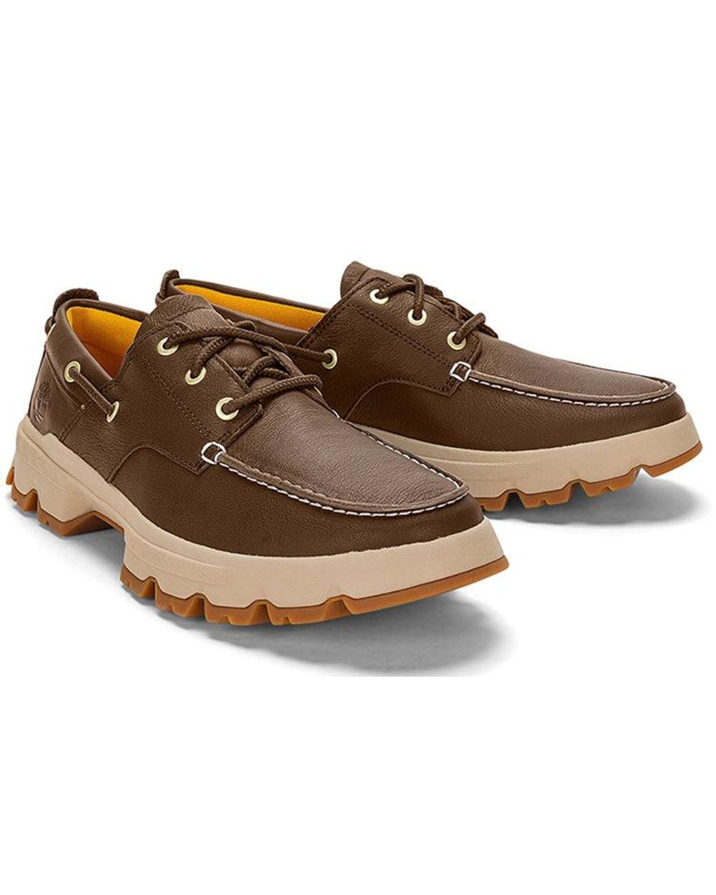 Timberland Brown Greenstride Originals Ultra Leather Boat Shoes 'Dark' for men