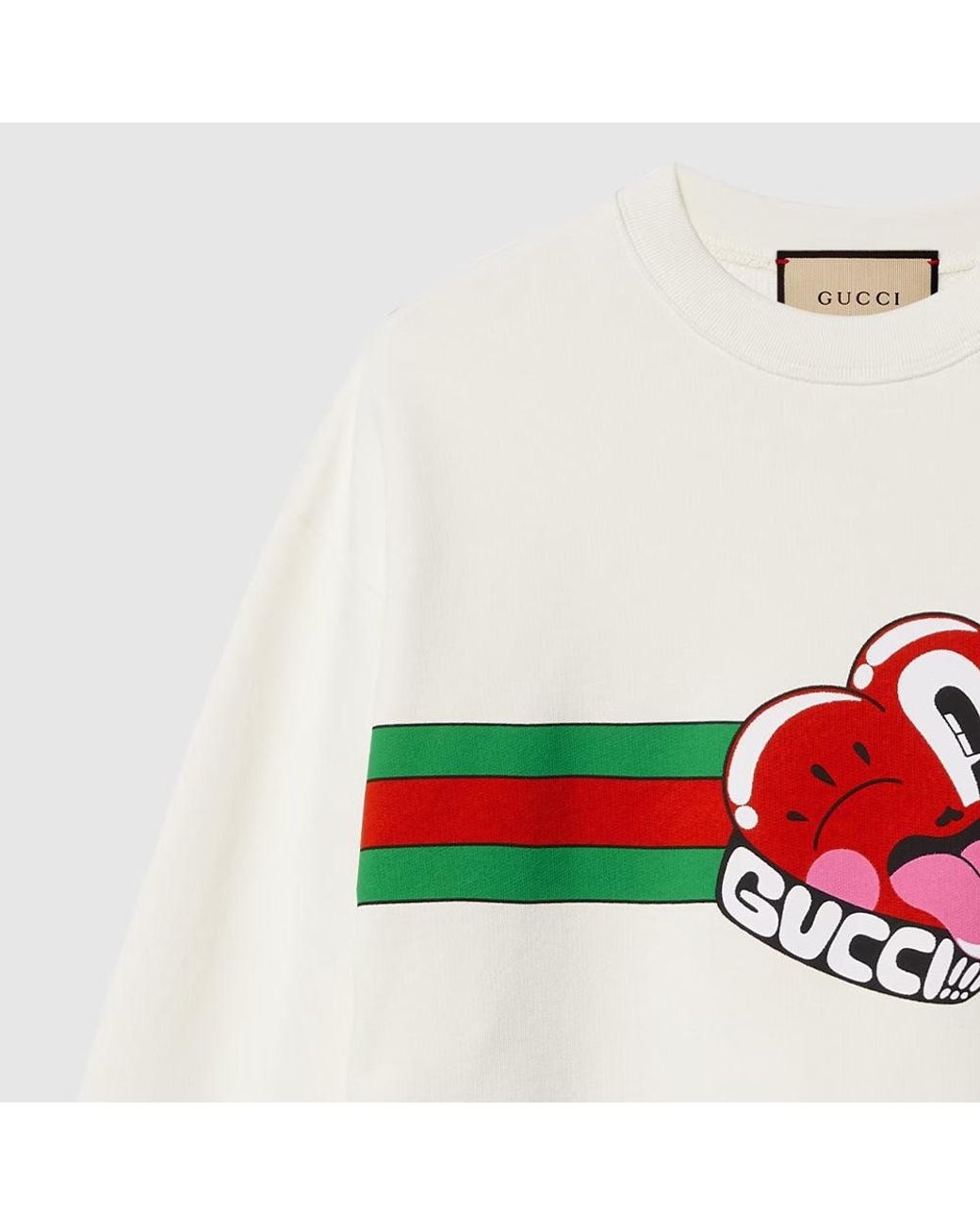 Gucci White Cotton Jersey Sweatshirt With Print 'Off' for men