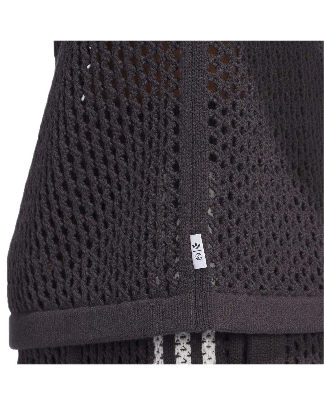 Adidas Black X Clot Fw24 Crochet Polo Shirt Asia Sizing 'Carbon' for men