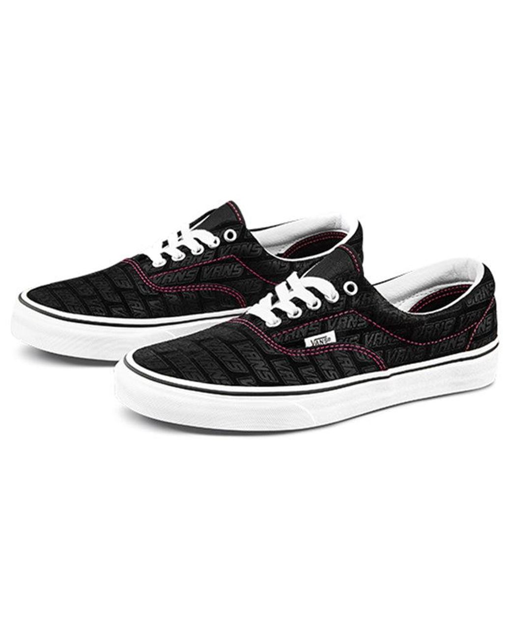 Vans Black Era Low Tops Casual Skateboarding Shoes Alphabet for men