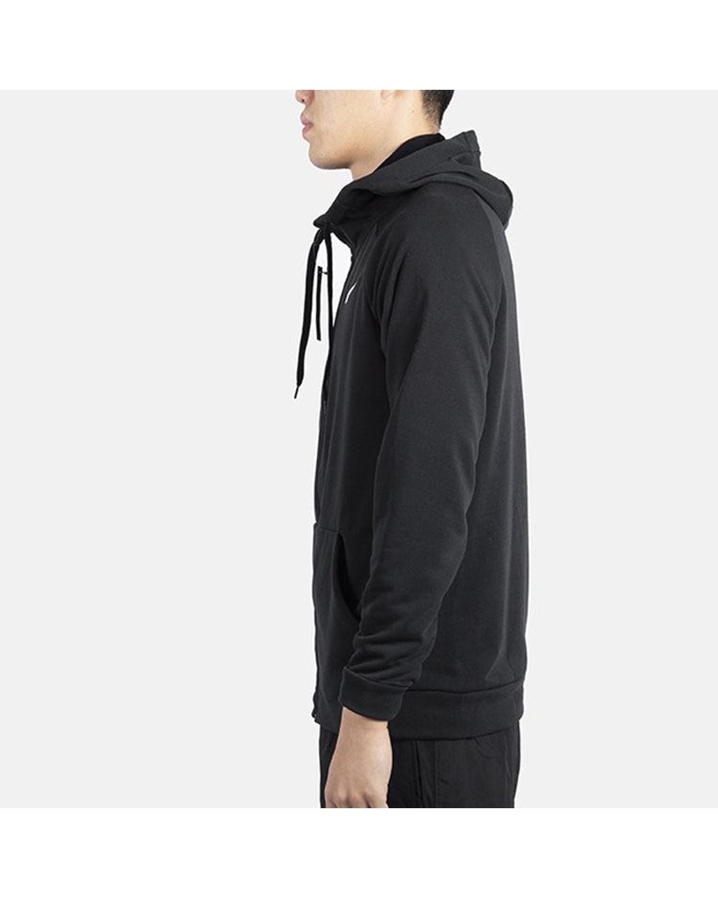 Nike Black Sports Training Casual Knit Hooded Zipper Jacket for men