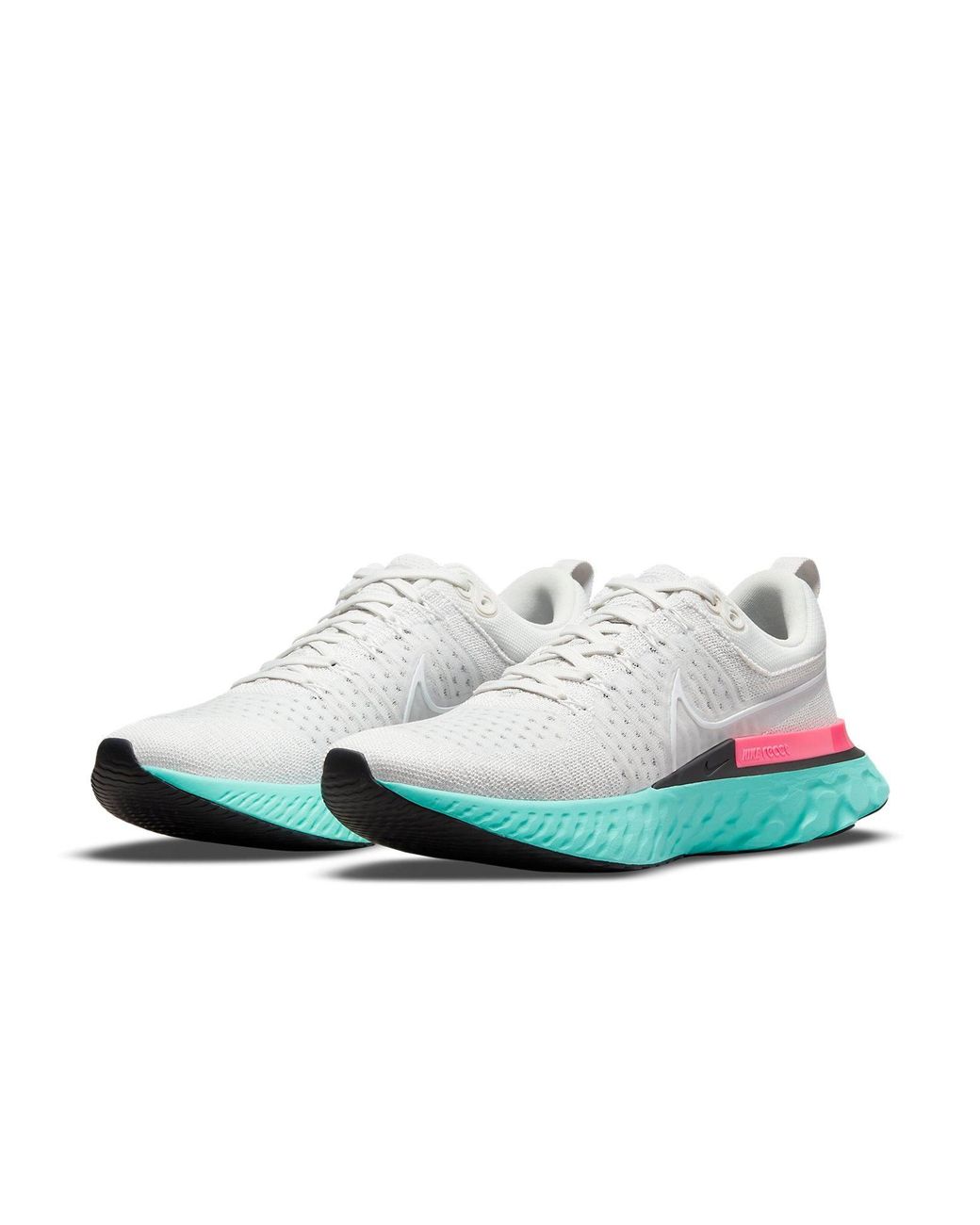 Nike White React Infinity Run Flyknit 2 'South Beach' for men