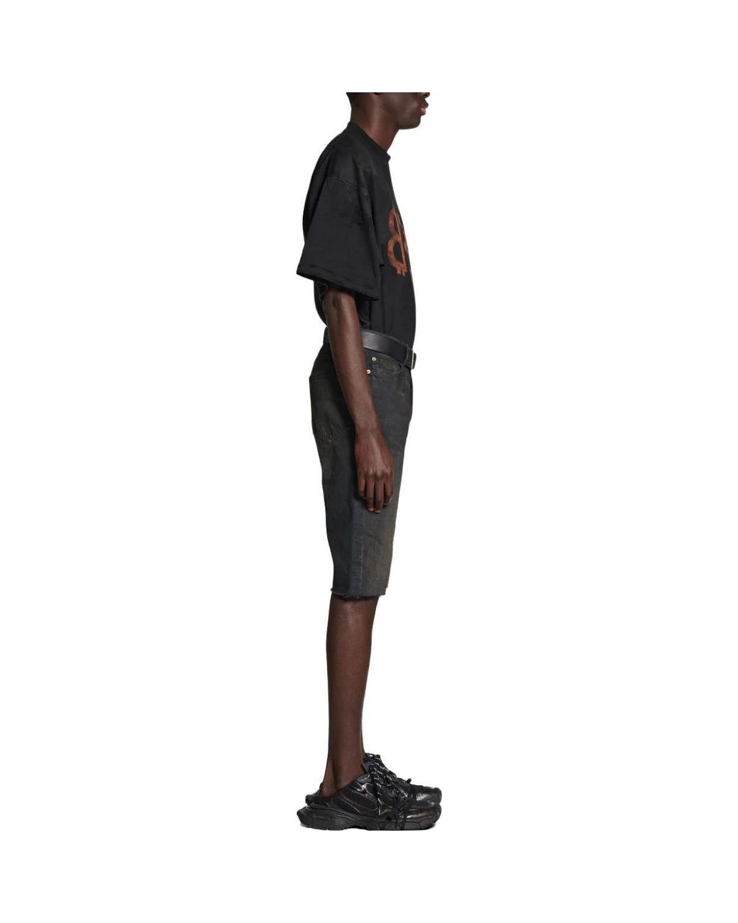 Balenciaga Gray Denim Shorts for men