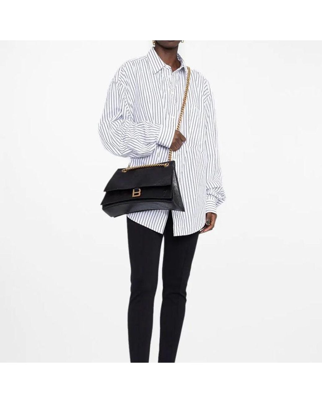 Balenciaga Black (Wmns) Crush Medium Chain Bag
