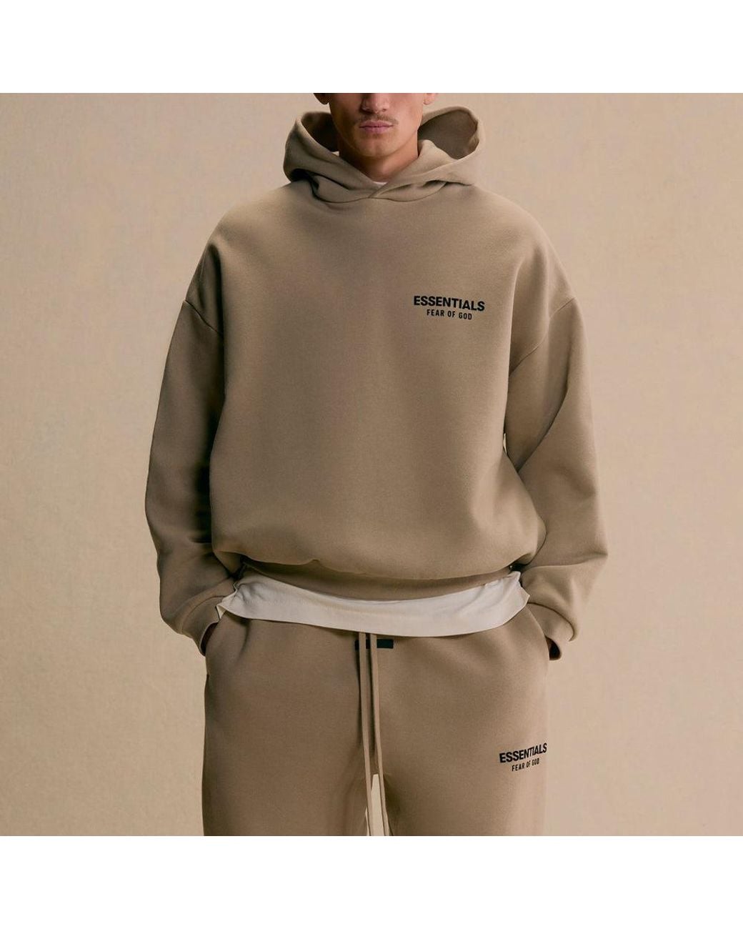 Fear Of God Gray Fleece Hoodie Ii 'Desert Sand' for men