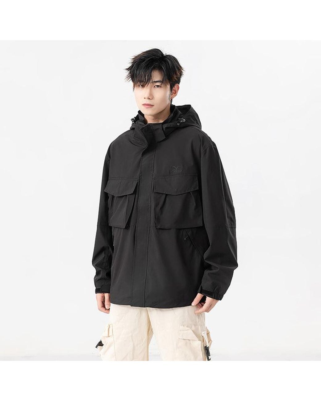 Mizuno Black Logo Waterproof Jacket for men