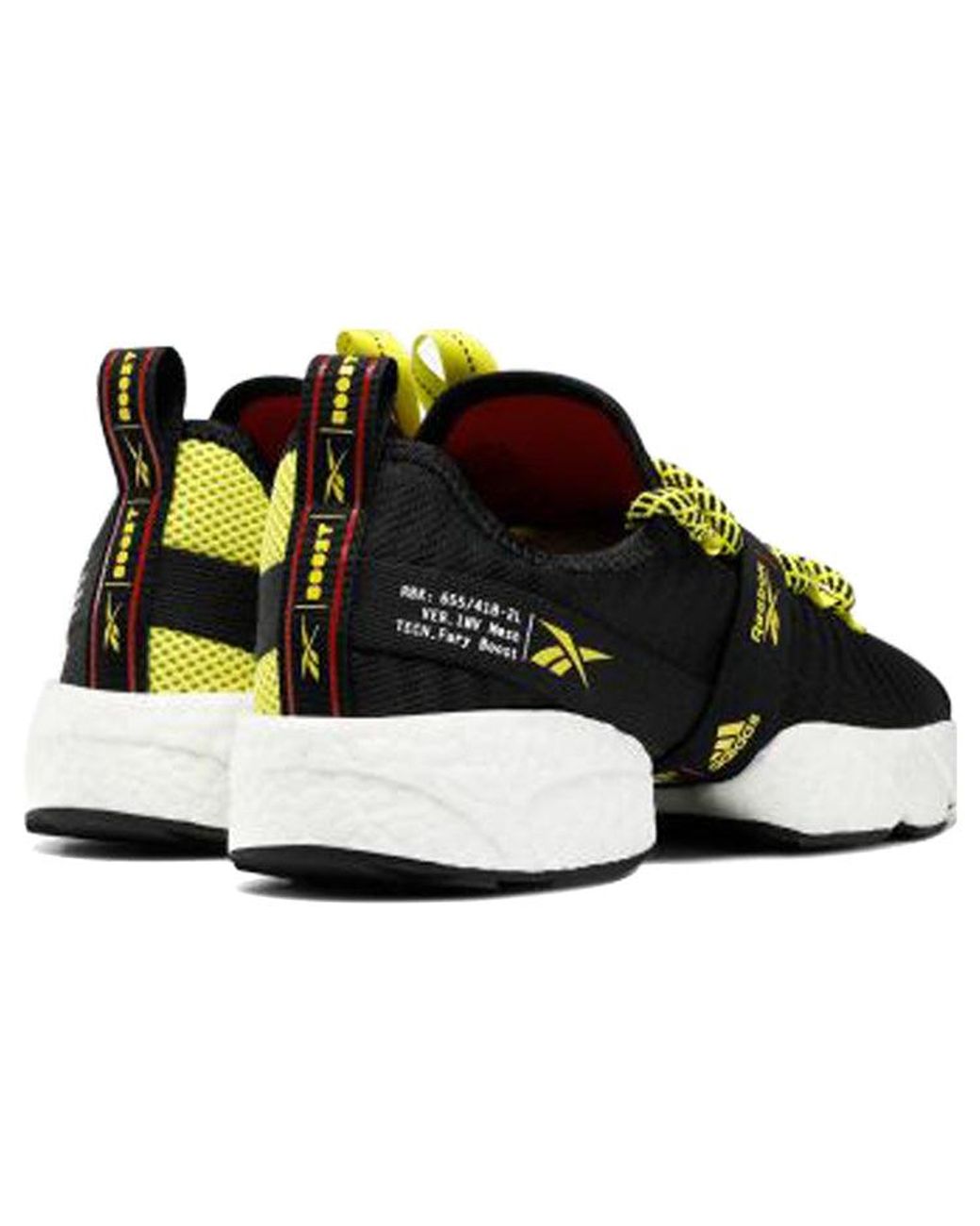 Reebok Black Sole Fury X Boost 'Hyper' for men