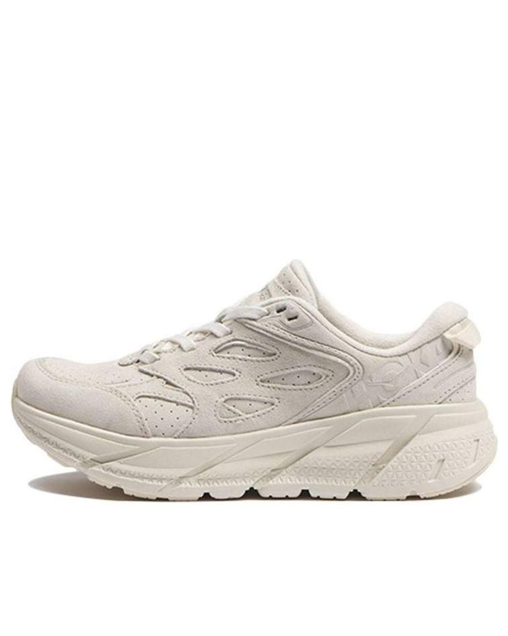 Hoka One One White Ora Clifton L Suede 'Eggnog' for men