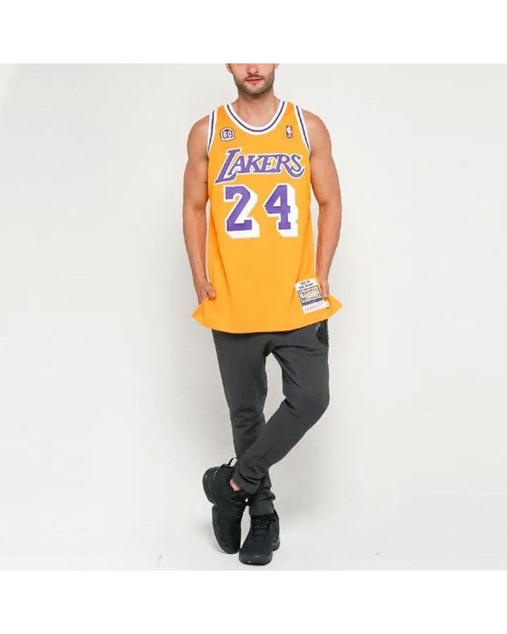 Mitchell & Ness Orange Nba Los Angeles Lakers 2007/08 Authentic Jersey 'Kobe Bryant 24' for men